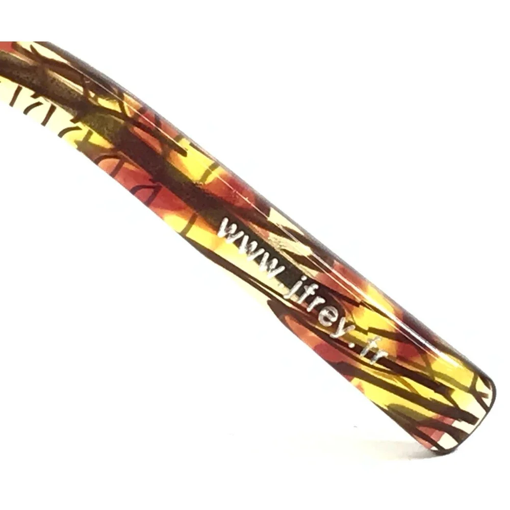 J.F. Rey Eyeglasses Frames JF2602 0059 Black Gilded Gold Lizard Print 55-18-130